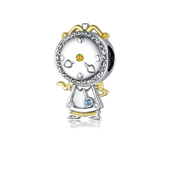925 Sterling Silver Cogsworth Charm - Picture 1 of 8